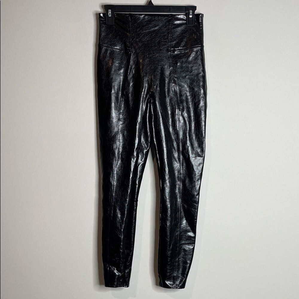SPANX Women’s Faux Patent Leather Leggings Size Medium